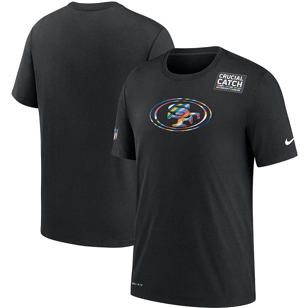 Men's San Francisco 49ers 2020 Black Sideline Crucial Catch Performance T-Shirt